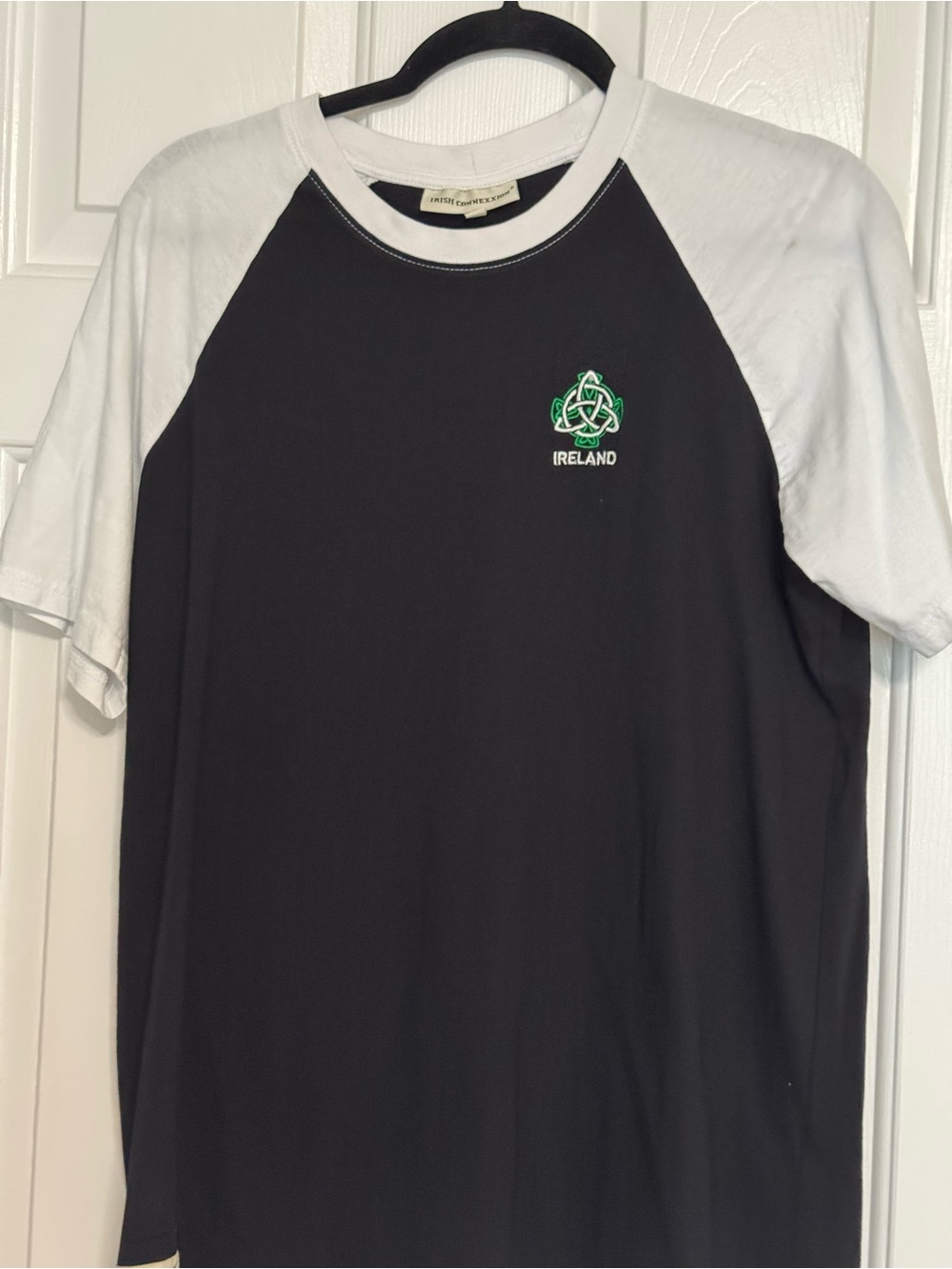 Women’s Navy and White Raglan T-Shirt with Ireland Crest